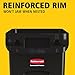 Rubbermaid Commercial Products Slim Jim Plastic Rectangular Trash/Garbage Can With Venting Channels, 23 Gal, Black, for Kitchen/Office/Workspace