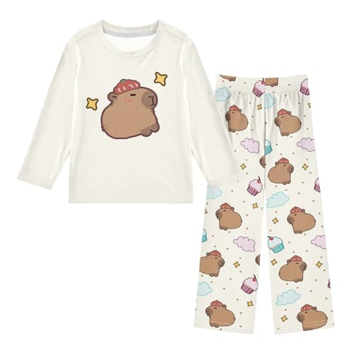 senya Cute Capybara Cake Pajamas 2 Piece Set Good Night