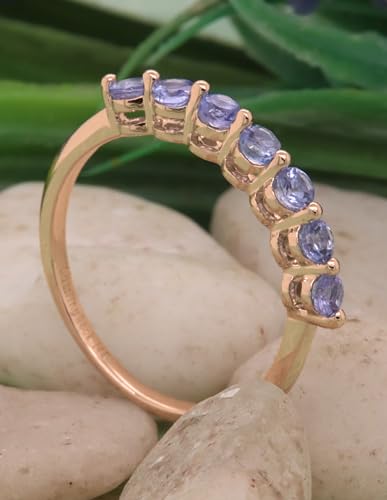 Dazzlingrock Collection Round Diamond or Gemstones Womens Bridal Seven Stones Stackable Anniversary Wedding Band,Available in Various Metal 10K/14K/18K Solid Gold2