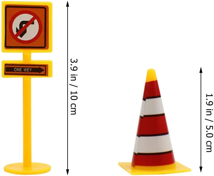 LUOZZY 10 Sets Play Traffic Signs for Kids Road Signs Set Street Signal Traffic Toys Models Kit