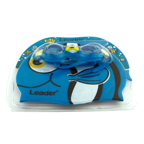 Kit Óculos + Touca de Natação Infantil, Azul