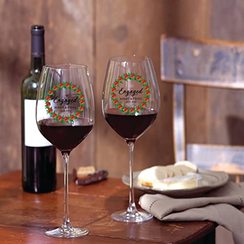 Verres à vin rouge de Noël 325ml - Lot de 2 avec gravure festive