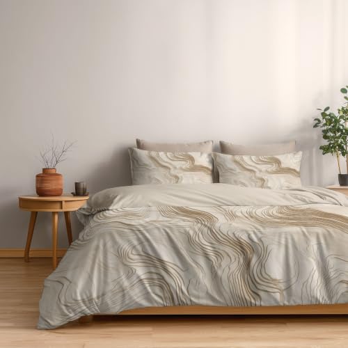 Housse de couette 240x260 respirante et infroissable en microfibre brossée - 4