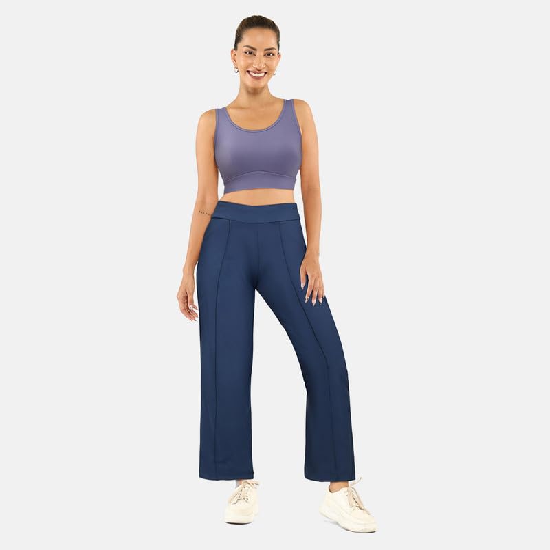 BlissClub Ultimate Wide Leg Pants for Women, Stretchable Trousers for Women Formal Wear with High Waist and 2 Pockets 3