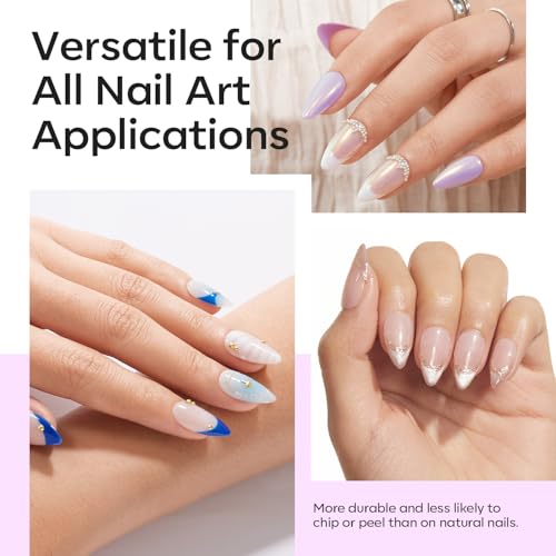 Image of Modelones Short Almond Nail Tips - 510Pcs Half Cover Fake Gel Tips Pre-shaped Clear Acrylic Gel Kit False Extra Short Press on Nails for Extension DIY Salon 15Sizes