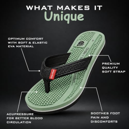 Buy Ortho + Rest Doctor Orthopedic Slippers for Women, Green-5 | Anti-Skid Health Flip Flops with Acupressure Massage Footbed | Super Soft and Comfortable Doctor Chappal for Pain Relief at Amazon.in - Image 5