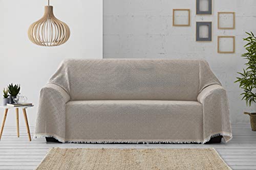 Textilhome - Multifunctionele hoes voor Foulard DANTE Bedhoes - 230x285 cm - voor hoes 3-zitsbank, beschermer bankhoes… - Afbeelding 4