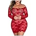 Women Set Pajamas Underwear Fashion Underwear Lingerie Plus Size Lace womens sexy outfit for bedroom (Red, XXL)