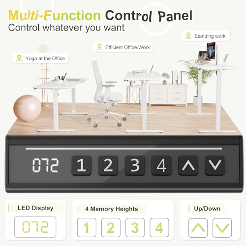 Image of Furmax 55 Inches Electric Standing Desk, Home Office Desk with Phone Holder