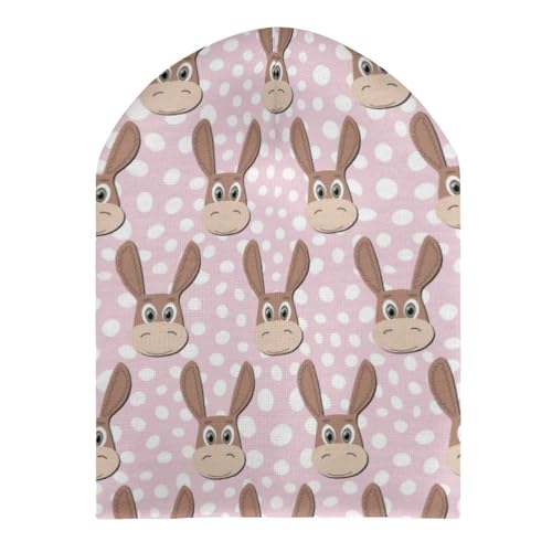 Cute Donkey Animal Pattern Kids Beanie Hat for for Girls Boys Children Cap Winter Knitted Chemo Cancer Headwear Accessories Gifts Decoration Black3