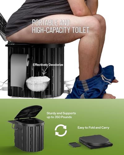 Camping Toilet with Pop-Up Privacy Tent