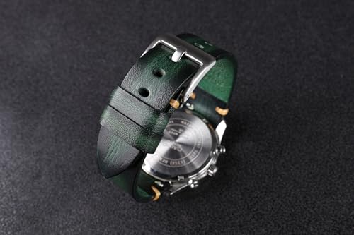 Image of Retro Handmade Watch Band, Quick Release Vintage Leather Watch Strap Replacement,Choice of Width-18mm 20mm 22mm 24mm or 26mm