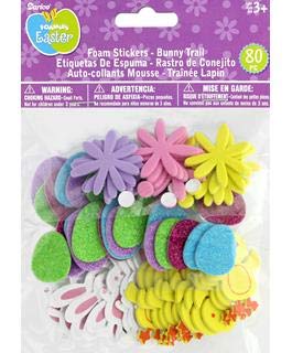 Darice 80-teiliges Oster-Aufkleber-Set – 'Bunny Trail', Aus Schaumstoff, Für Basteln & Deko