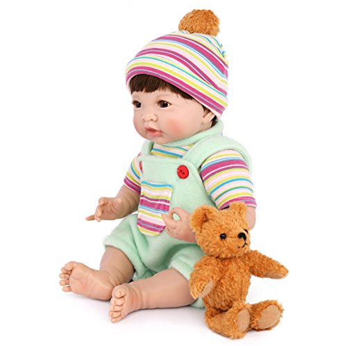 Reborn Baby Puppen Handgemachte Lebensechte Realistische Silikon Vinyl Baby Puppe Weiche Simulation 14 Zoll 35 Cm Augen öffnen Mädchen Lieblings Geschenk – Bild 3