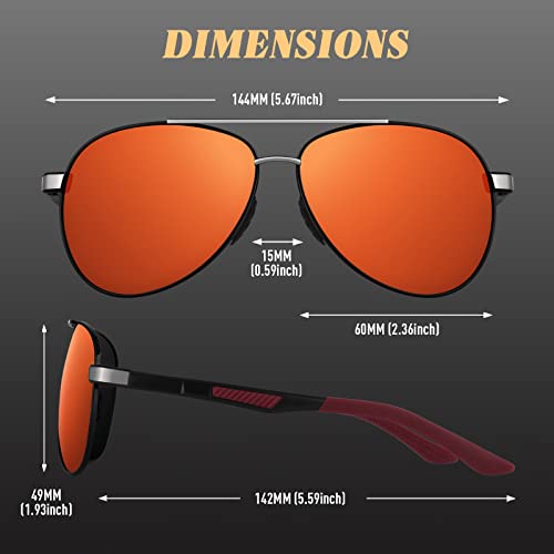 Image of CGID GA61 Premium Al-Mg Alloy Pilot Polarized Sunglasses UV400, Full Mirrored Spring Hinges Sun Glasses for Men Women Shades