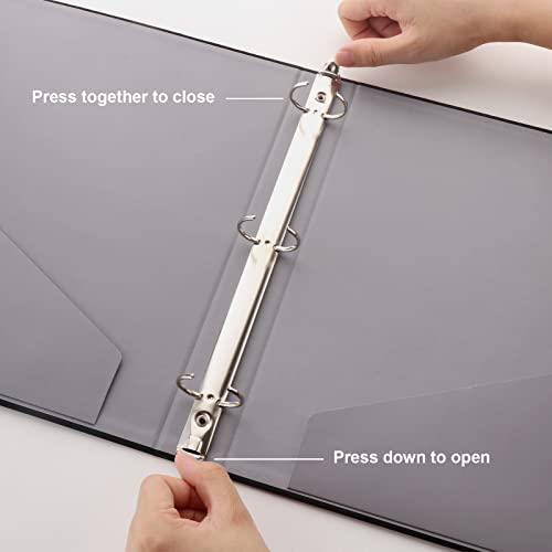 Comix Durable 3 Ring Binder With 5 Tab Dividers, 1 Inch Linen Fabric Binders Fits Letter Size Paper, 2-Pack (Cool Black, A2170) #TOP4