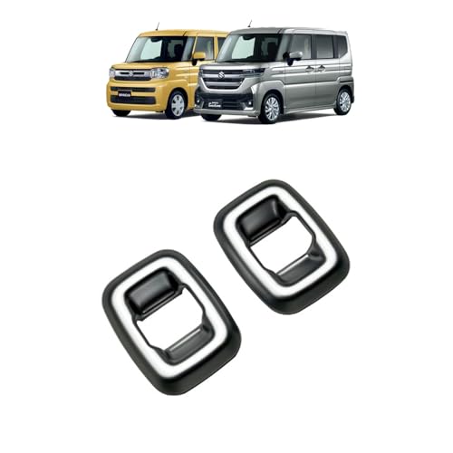 KMONDER スズキ 新型スペーシアカスタム パーツ リアウインドスイッチパネル 2P 2カラー ウィンドウスイッチカバー インテリアパネル アクセサリー ドレスアップ 内装 SPACIA CUSTOM (サテンシルバー)