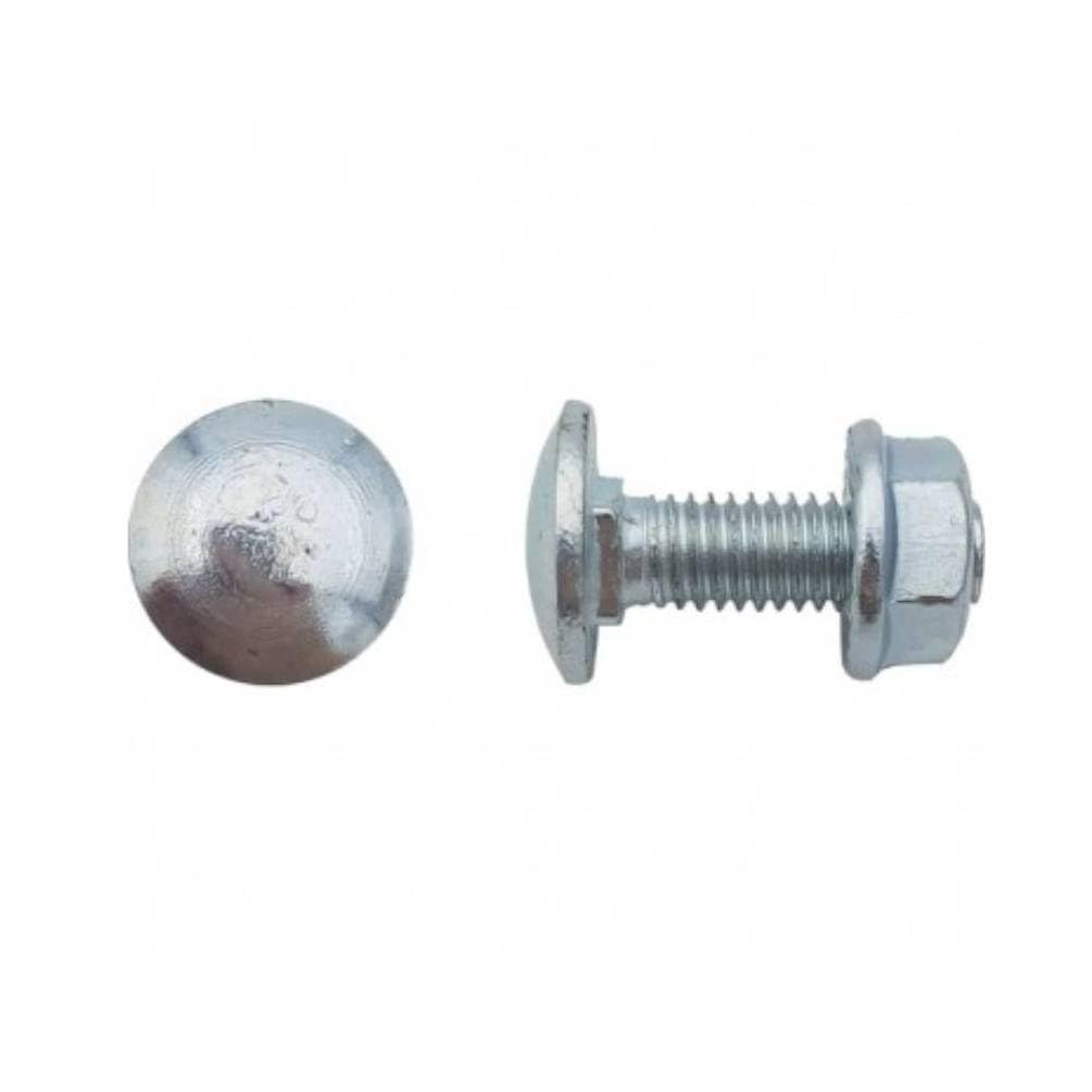 200 Boulons de Cornière Tête Ronde Collet Carré Réduit TRCC 6 x 20 mm - DIN 603/DIN 6923 - Zingué blanc - D-Work