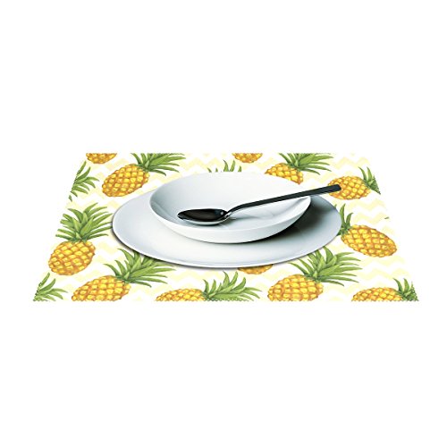 Baihuishop Pineapple 12X18 Placemats Dining Table Mats For Home Kitchen Office,Set Of 6 #TOP2