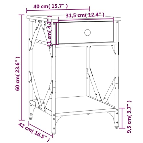 Table de chevet gris Sonoma compacte pour optimiser les petits espaces - 3