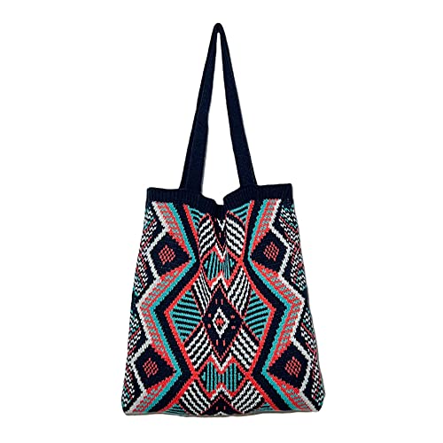 Image of Shoulder Handbag Bohemian Crochet Everyday Tote Hippie Hobo Bag