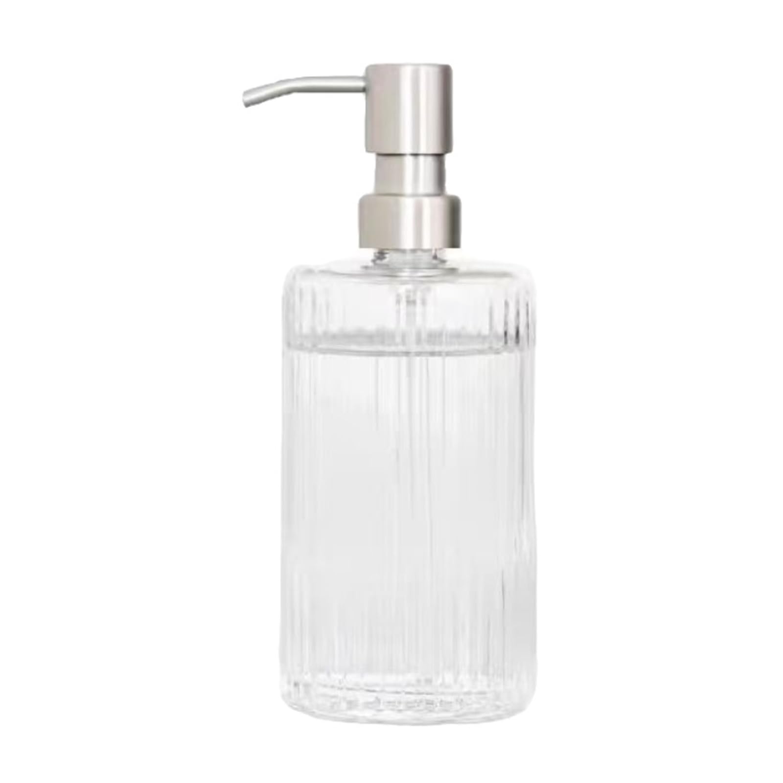 WDSOPK Bathroom accessories Shower dispensers Glass Soap Dispenser Kitchen Soap Dispenser with Stainless Steel Pump,Premium Clear Lotion Dispenser Home & Kitchen
