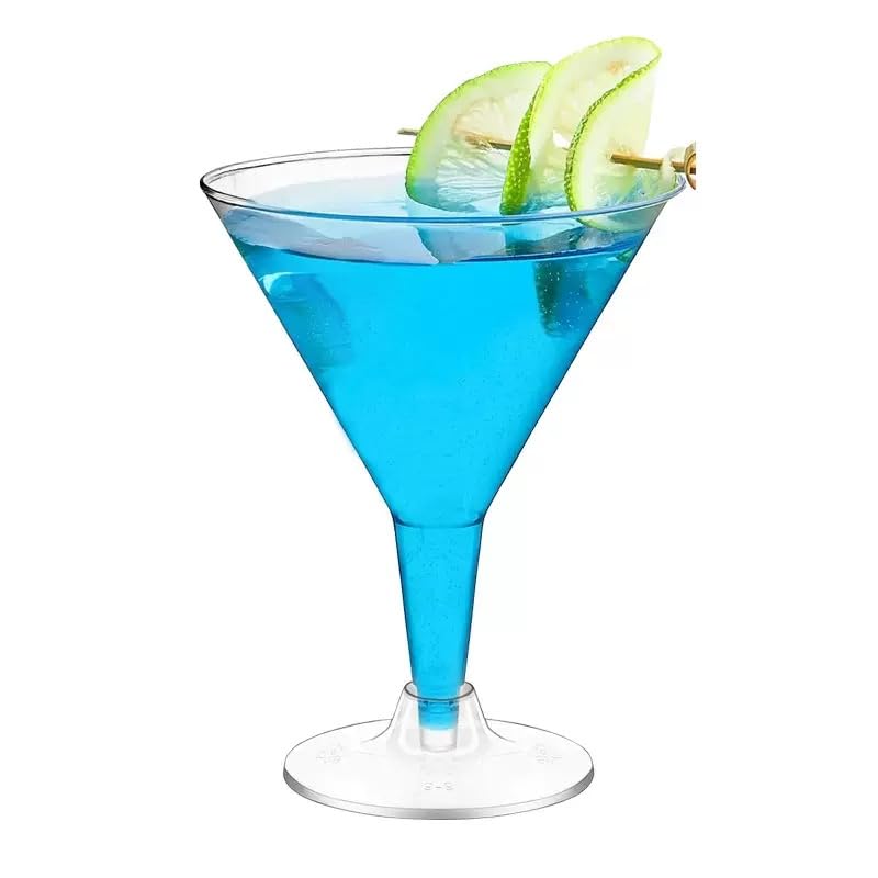 Verres à cocktail en plastique transparents | Gobelets rigides fête et buffet