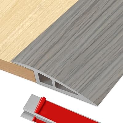 Door-Threshold-Ramp Floor-Transition-Strip 36 inch, Threshold 3/4''~4/5'', Thresholds for Doorways, Wheelchair Ramp Edge-Reducer for Door/Floor (Wood Grain Gray, 36 in)