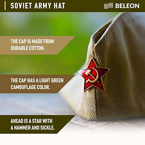 BELEON Russian Pilotka Soviet Military Hat Ww2 Uniform cccp hat Communist Cap
