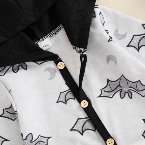 Newborn Baby Girl Boy Halloween Pumpkin Hooded Outfit Ghost Romper Long Sleeve Bodysuit Infant Fall Clothes3