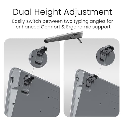 Image of Portronics Bubble 3.0 Wireless Keyboard with Bluetooth + 2.4 GHz USB Receiver, Rechargeable Battery, Dual Height Adjustment, Multimedia Hotkeys with Numpad, for Laptop, PC, Smartphone, Tablet(White)