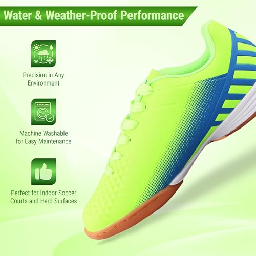 Vizari Santos Kids Indoor Soccer Shoes | Synthetic & Water Resistant Kids Soccer Cleats | Durable Football Shoes with Rubber Outsole for Maximum Traction for Boys and Girls2