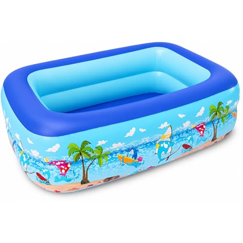 Planschbecken für Kinder,Kinderpool,Planschbecken Eckig,Planschbecken Deep Dive 105 x 75 x 30 cm,Pool für Sommer Strand Garten Wasserspaß