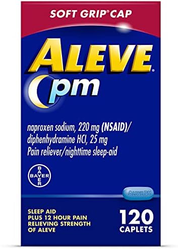 Aleve Pain Relief and Nighttime Sleep Aid, Naproxen Sodium Caplets, 120 Count