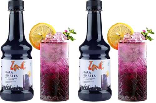 Image of Zone Kala Khatta syrup 300ml | Nostalgic Tanginess with a Modern Twist | Ideal for Mocktails, Cocktails, Lemonades, Iced Teas & More | 35+ Flavours (Pack of 2)