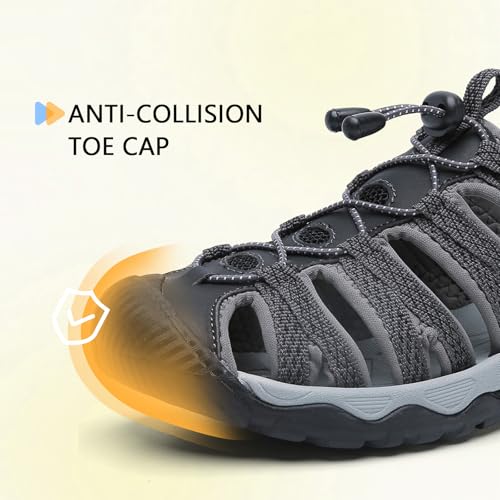 ziitop Womens Hiking Sandals Closed Toe Summer Outdoor Adventurous Beach Sandals Lace Adjustable Double Buckle Water Shoes4