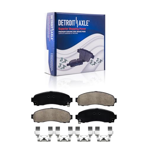 Image of Detroit Axle - Front Brake Kit for 4WD Ford Ranger Explorer Sport Trac Mazda B4000 Drilled & Slotted Brake Rotors Ceramic Brakes Pads Replacement