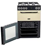 Tesla Dual Fuel Cooker - Freestanding Cream, A/A+ Energy, 4-Burner Gas Hob, 60cm Double Cavity, 68L & 31L Ovens, Easy Clean Enamel, LED Timer, (TMRDF60C) - Image 2