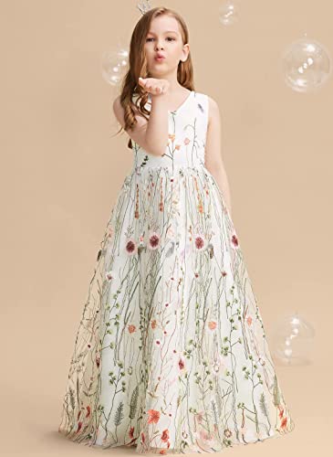 Jacquard Flower Girl Dress A Line Wedding Party Dresses Kids Pageant Birthday Formal Dress Ball Gown Dresses2