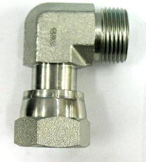 AF FS-6500-06-06-3/8 Male O-Ring Face (11/16'-16 Threads) x 3/8 Female O-Ring Face (11/16'-16 Threads) - 90Â° Swivel Nut Elbow