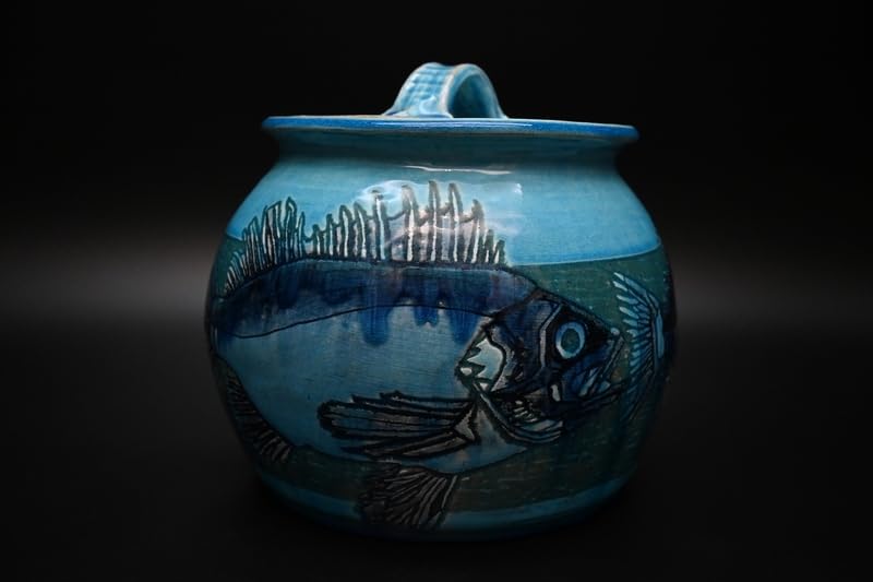 十三代 中里太郎右衛門 叩き唐津 翡翠彫三島魚文 壺 花入 花器 飾り壺 保証品 十三代 中里太郎右衛門 叩き唐津 翡翠彫三島魚文 壺 花