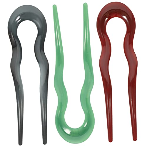 HOLIDYOYO 3個フレンチヘアピン 字型ヘアフォーク ロングヘア お団子用 ヘアアクセサリー 女性用 太い髪対応 装飾用ヘアスティック 日常使い 特別な日にも