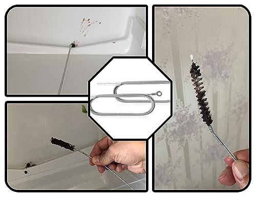 KAPSING 2 Stück abflussbürste, kühlschrank abfluss Reinigung, 150cm Flexible Abflussbürste Reinigungsbürste für Enge Wasserleitungen, Duschabfluss, Küchenabfluss