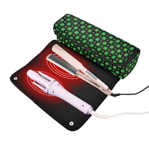 Bolso de viaje para herramientas de cabello para mujeres con alfombrilla resistente al calor removible, impermeable, para plancha, rizador y accesorios de cuidado capilar miniatura 2