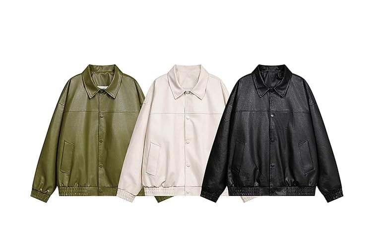 Veste en cuir pour homme ample résolvant le manque de confort