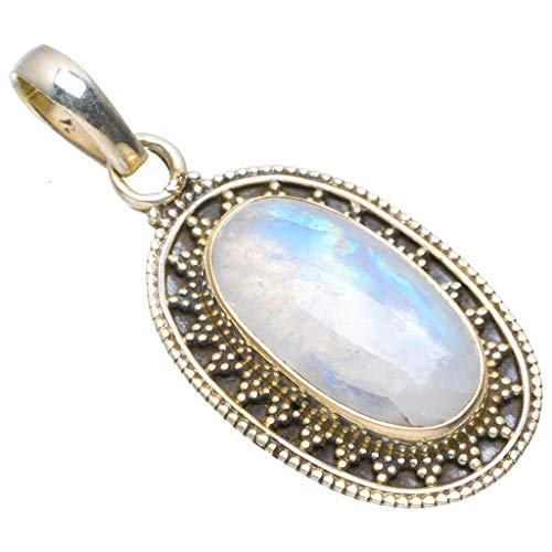 Pendentif pierre de lune véritable argent 925 pour éviter les faux bijoux ternes