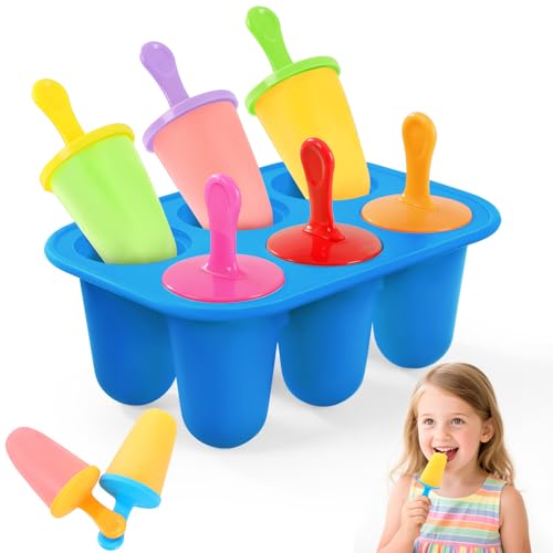 Image of BAUSAR Silicone Popsicles Molds, BPA-Free Small Popsicle Mold for Kids, Toddler & Baby, Reusable Popsicle Molds, Mini Ice Pop Molds with Colorful Sticks, Ice Cream Mold, Homemade Ice Cream Mold (Blue)