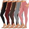Dimore 5 Pack Women’s Leggings with Pockets, High Waisted Workout & Yoga Pants for Tummy Control, Non See-Through for Gym