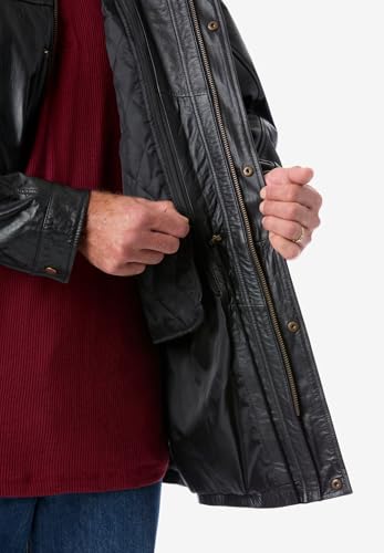 Image of KingSize Men's Big & Tall Hooded Leather Parka