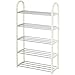 Bakaji Scarpiera Slim Salvaspazio 5 Ripiani Porta Scarpe Struttura in Plastica Mensole in Metallo Arredamento Ingresso Casa Design Moderno Facile da Montare Dimensione 50 x 19 x 82 cm (Bianco)